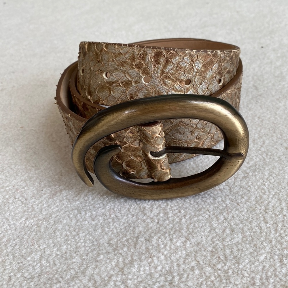New Streets Ahead Brown Snakeskin Leather belt, style 11802